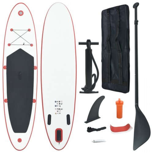 Casa Practica Set placă stand up paddle sup surf gonflabilă, roșu și alb