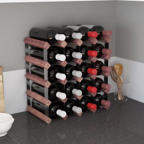 Casa Practica Suport sticle de vin, 20 sticle, maro, lemn masiv de pin