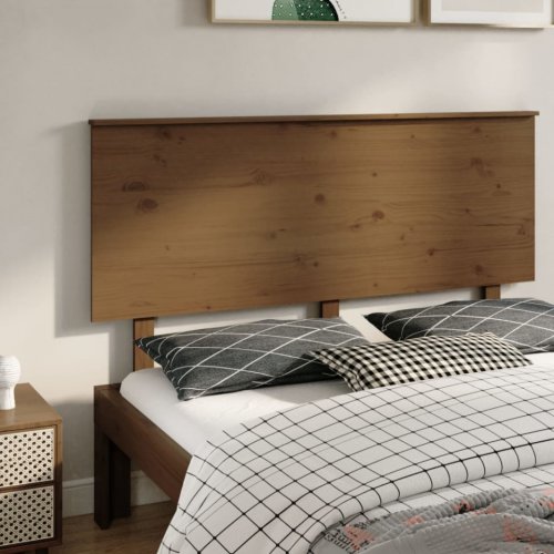 Tăblie de pat, maro miere, 154x6x82,5 cm, lemn masiv de pin