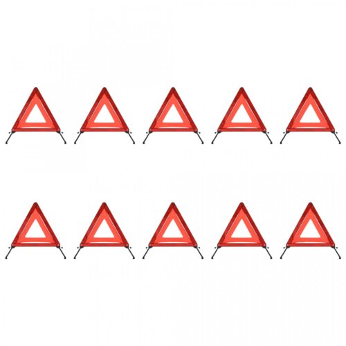 Triunghiuri avertisment trafic, 10 buc. roșu, 56,5x36,5x44,5 cm