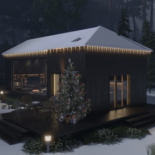 Casa Practica Țurțuri luminițe de crăciun 100 buc. alb cald acril telecomandă