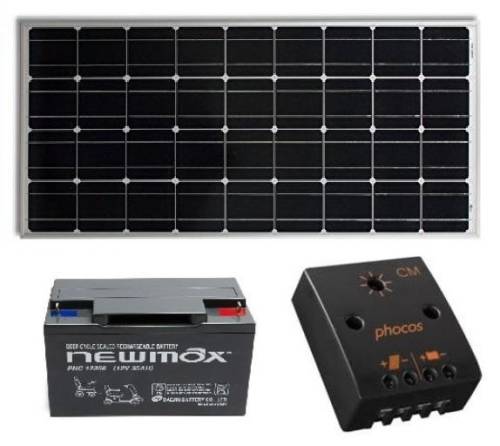 Set electroalimentare cu panou solar pentru echipamente securitate 100w