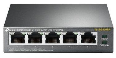 Switch poe 4 porturi gigabit 57w tp-link sg1005p