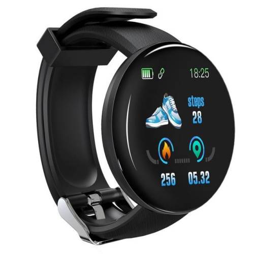 Bratara fitness smartband techstar® d18 waterproof ip65, incarcare usb, bluetooth 4.0, display touch color oled, negru