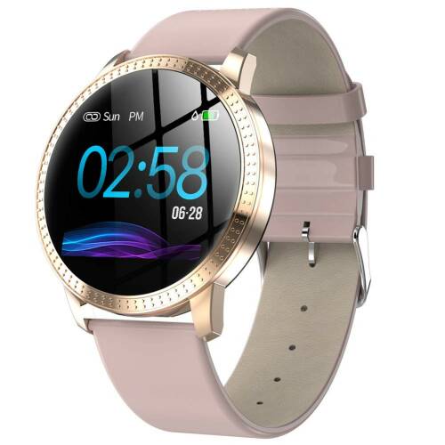 Bratara smartband techstar® cf18 eleganta, waterproof p68 si multiple functii fitness, compatibil ios & android, roz
