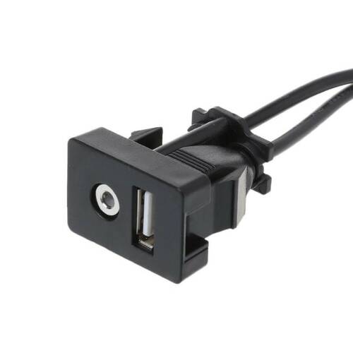 Cablu adaptor auto extensibil mufa conector port usb - aux jack 3.5mm