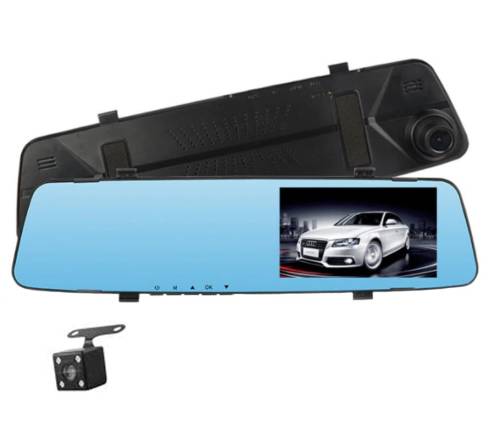 Camera video auto tip oglinda techstar dvr h450 dubla fullhd touchscreen, night vision, senzor gravitational, unghi 170°
