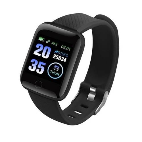 Ceas smartwatch techstar® d13, bluetooth 4.0, compatibil android & ios, unisex, rezistent la apa, negru