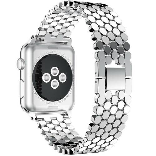 Curea pentru apple watch silver jewelry iuni 44mm otel inoxidabil