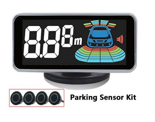 Kit 4 senzori parcare auto, display digital si avertizare sonora si freza inclusa
