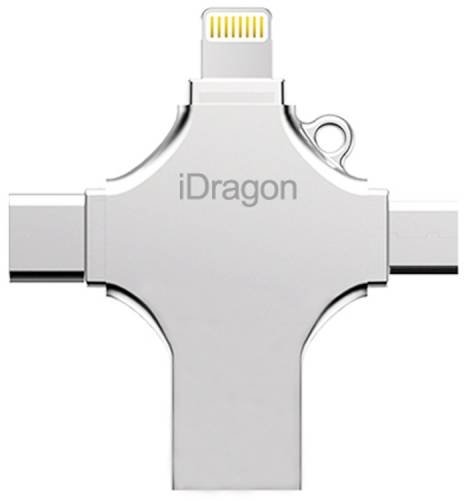 Stick usb-c iuni idragon 4 in 1 lightning, microusb, type-c, usb 3.0 pentru smartphone ios si android 16gb