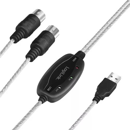Adaptor audio logilink ua0037n, usb-a la 2 x midi in-out 5-pin, cablu 1.9m