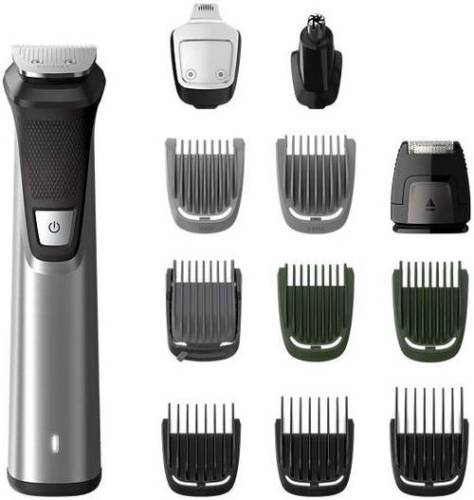 Aparat de tuns barba philips multigroom series 7000 12 in 1 mg7735/15, autonomie 120min, tehnologie dualcut (negru/argintiu)