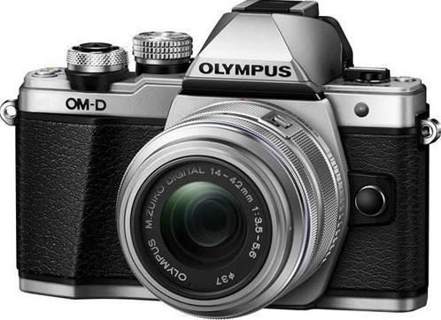 Aparat foto mirrorless olympus e-m10 mark ii + obiectiv ez-m1442 iir, 16.1 mp, filmare full hd (argintiu)