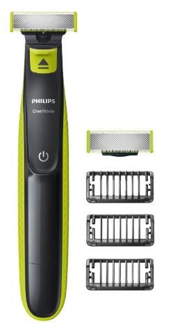 Aparat hibrid de barbierit si tuns barba philips oneblade qp2520/30, 3 piepteni, 1 rezerva, acumulatori (negru/verde)