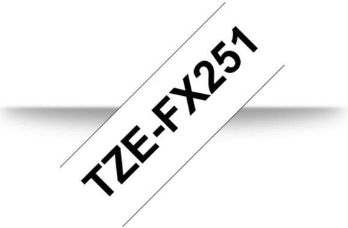 Banda laminata flexibila brother tze-fx251, 24mm/8m, negru/alb