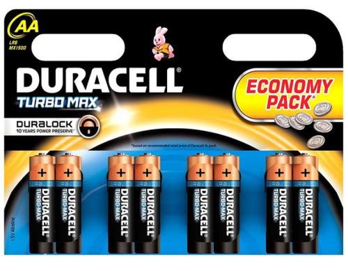 Baterie alcalina duracell turbo max aa r6, 8buc