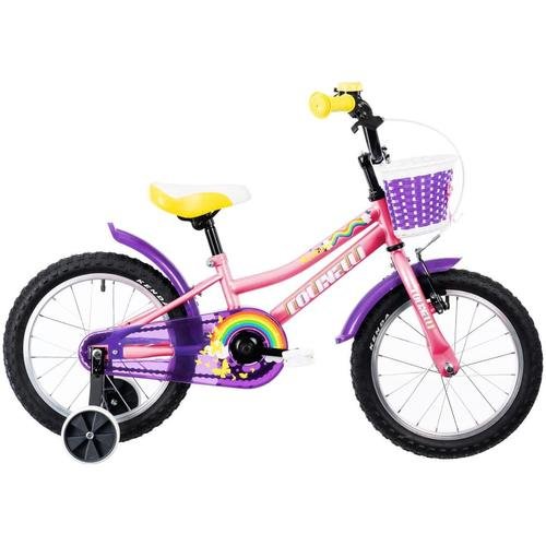 Bicicleta copii colinelli 1602, 1 viteze, cadru otel, marimea 200 mm, roti 16inch, frane v - brake (roz)