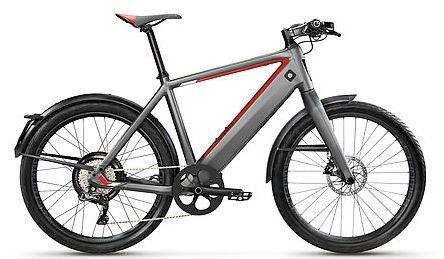 Bicicleta electrica stromer, autonimie 180 km, viteza maxima 45 km/h, roti 26inch (gri)