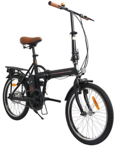 Bicicleta electriuca lvneng ln20f02, viteza maxima 20 km/h, autonomie 25 km, motor 200 w (negru)