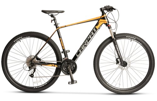 Bicicleta mountain bike carpat pro c26227h limited edition, roti 26 inch, echipare shimano altus 27 viteze, frane hidraulice disc, cadru aluminiu (negru/portocaliu)