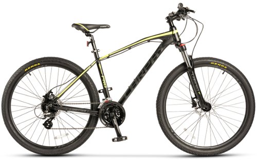 Bicicleta mountain bike carpat pro c27225h, roti 27.5inch, echipare shimano altus 24 viteze, frane hidraulice disc, cadru aluminiu (negru/galben)