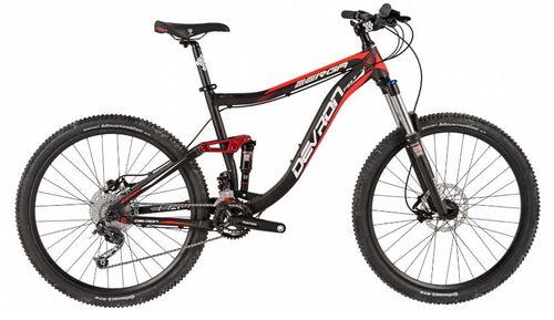  bicicleta mtb devron erga fs6.7, roti 27.5inch, cadru l 470mm, frana pe disc hidraulica (negru/rosu)