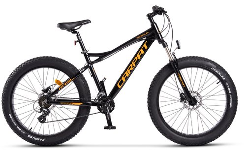 Bicicleta mtb-fat bike carpat haercules c26278h, 16 viteze, roti 26inch, frane hidraulice disc (negru/portocaliu)