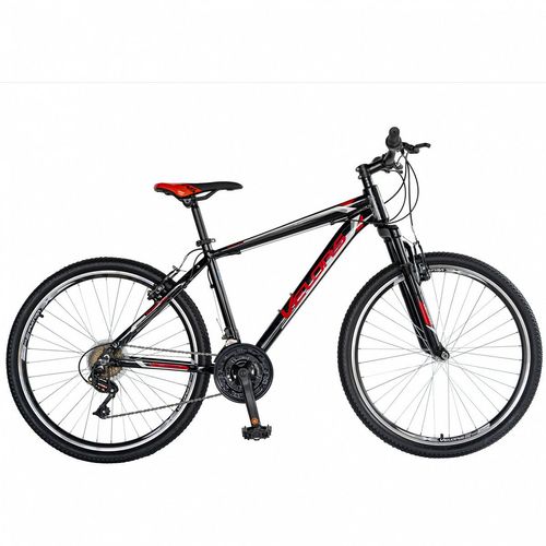 Bicicleta mtb-ht velors double v2671a, roti 26inch, cadru aluminiu 17inch, 18 viteze (rosu/negru)