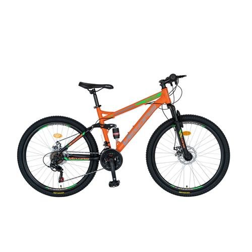 Bicicleta mtb-ht velors v2661s, 21 viteze, roti 26inch, frane pe disc (portocaliu/verde)