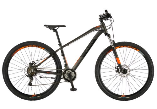 Bicicleta mtb mirage sport, 29inch, s-m, frane mecanice pe disc, 21 viteze (negru/portocaliu)