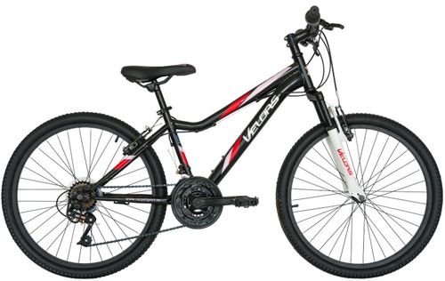 Bicicleta mtb velors v2451a, roti 24inch, cadru 17inch (negru/rosu)