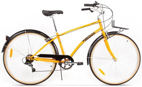 Bicicleta pegas popular alu 16 7s, cadru 16inch, roti 28inch, 7 viteze (portocaliu)