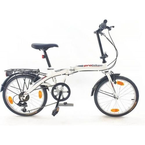 Bicicleta pliabila sprint probike folding 20 6sp, roti 20inch, 6 viteze, cadru otel 280mm, frana v-brake (alb)