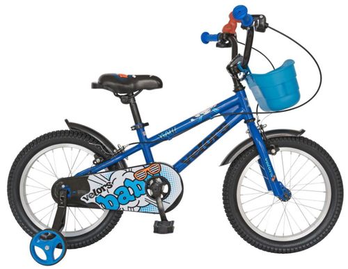Bicicleta velors v1601a pentru copii 4-7ani, roti 16inch (albastru)