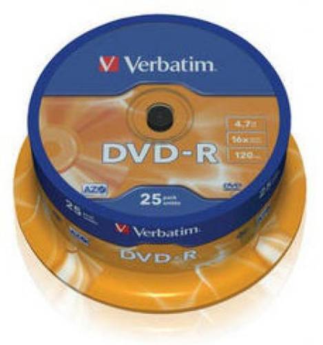 Verbatim Blank dvd-r matt silver, 4.7gb, 16x (spindle 25)