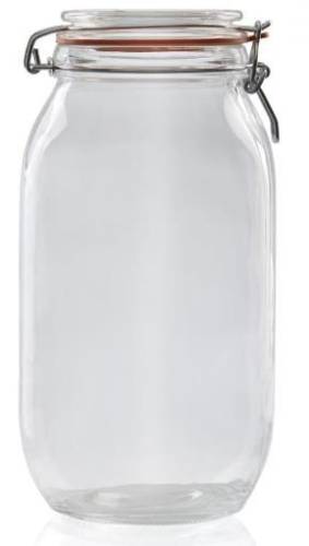 Borcan depozitare sticla + capac vanora vn-aer-6515, 2000 ml (transparent)