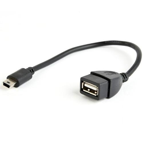 Cablu adaptor otg gembird, mini-usb 2.0 (t) la usb 2.0 (m), 15cm, negru, a-otg-afbm-002