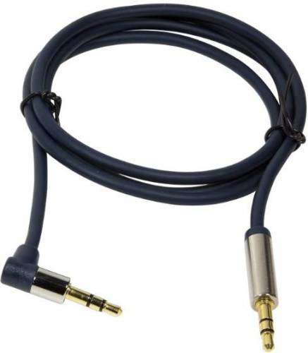 Cablu audio 3.5mm logilink ca11100, 1m, conector 90 grade (albastru)