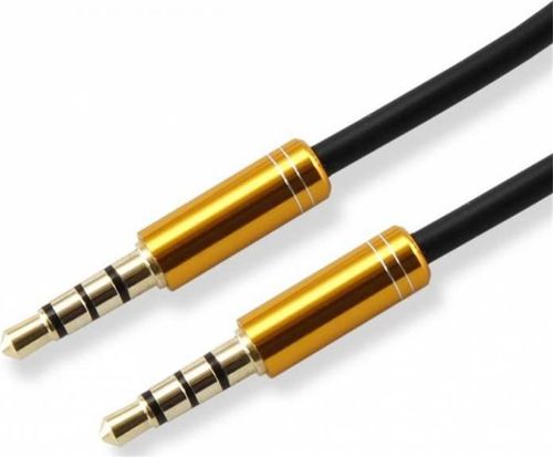 Cablu audio sbox cab0106, jack 3.5 mm - jack 3.5 mm, 1.5 m (negru/auriu)