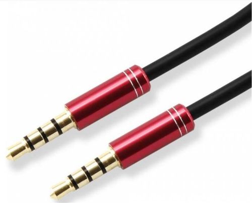 Cablu audio sbox cab0108, jack 3.5 mm - jack 3.5 mm, 1.5 m (negru/rosu)
