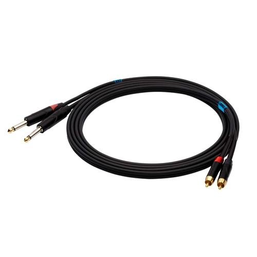 Cablu audio ssq rcajm, 2xjack 6.3 mm - 2xrca, 3 m, negru