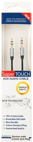 Cablu audio super touch, jack 3.5mm - jack 3.5mm, 1,5 m (negru)