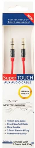 Cablu audio super touch, jack 3.5mm - jack 3.5mm, 1,5m (rosu)