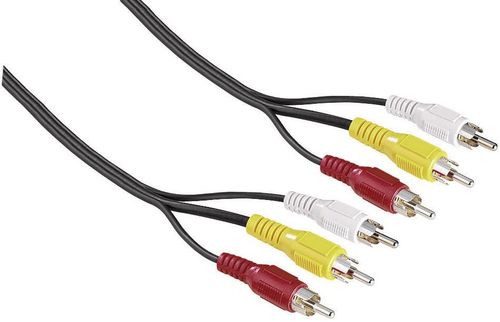 Cablu audio - video hama 43134, 3 x rca - 3 x rca, 2 m (negru)