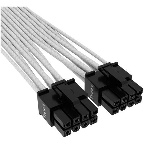 Cablu de alimentare corsair premium 12+4pin pcie gen 5 12vhpwr 600w , type 4, alb