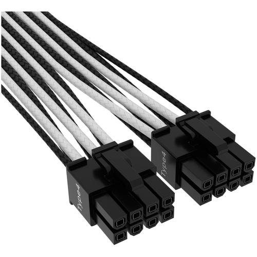 Cablu de alimentare corsair premium 12+4pin pcie gen 5 12vhpwr 600w , type 4, negru/alb