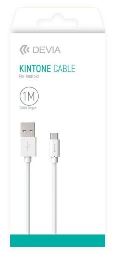 Cablu de date devia kintone dvktmucwh, microusb, 1 m (alb)