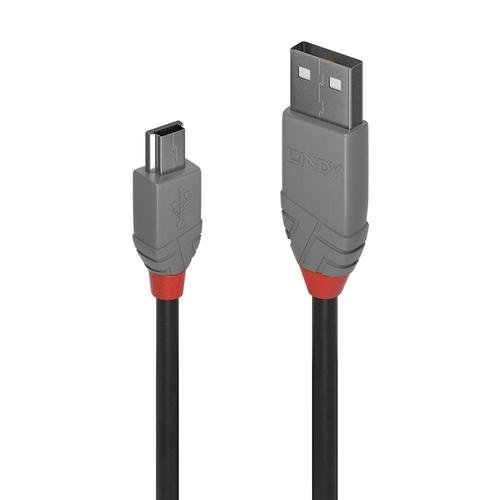 Cablu de date lindy ly-36723, 2m, usb 2.0 type a - usb mini-b