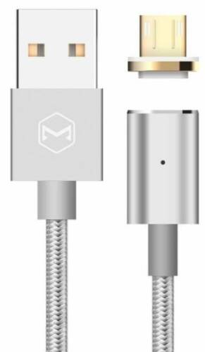 Cablu de date mcdodo magnetic, microusb, 1.2m, 2.4a max (argintiu)